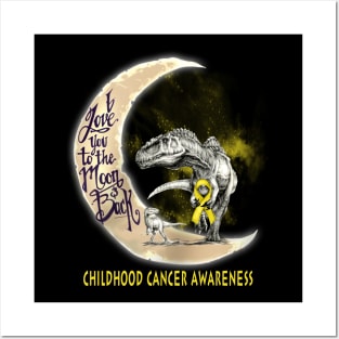 childhood cancer dinosaur moon Posters and Art